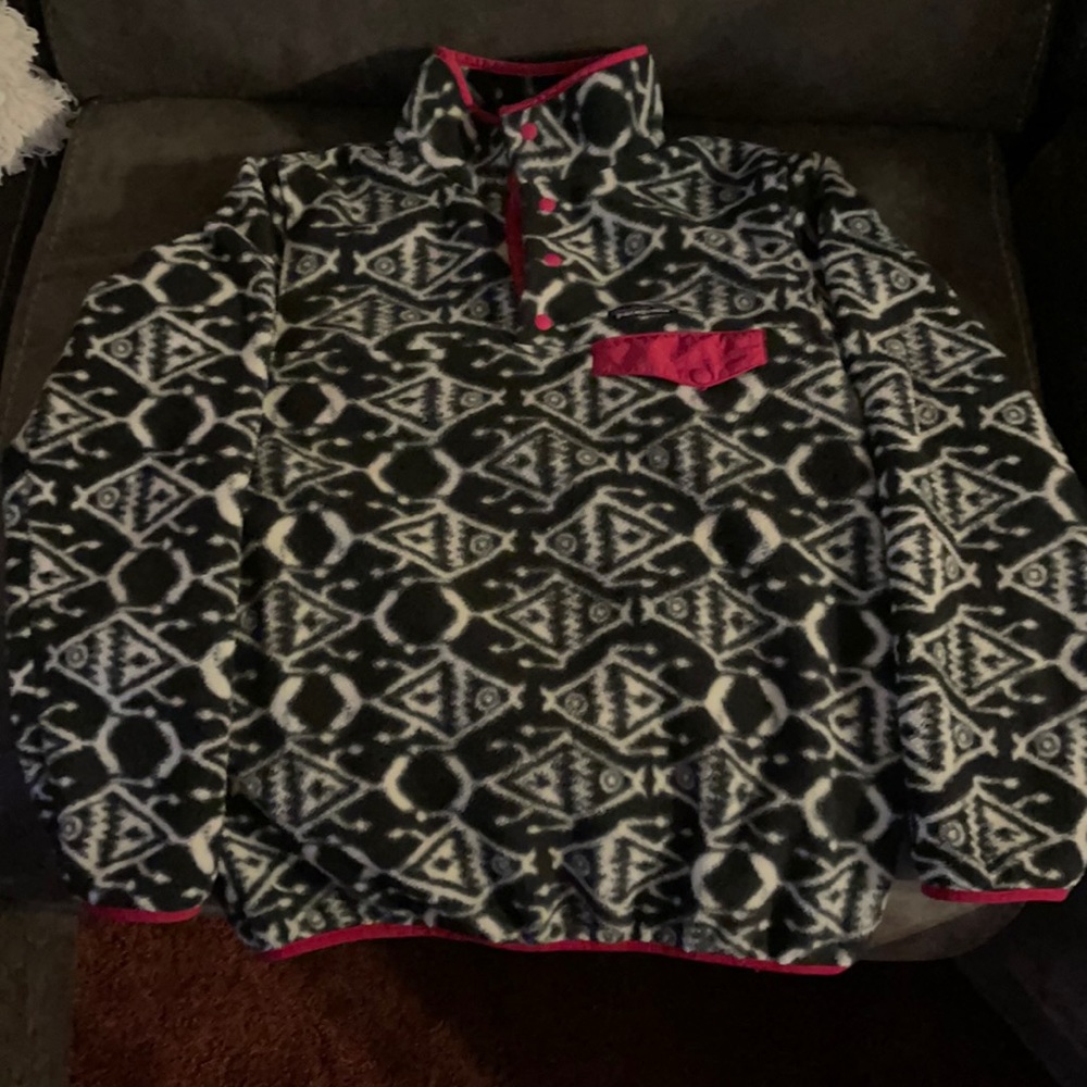 Patagonia fleece with fish pattern